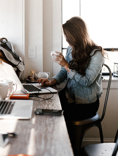 Woman on her laptop